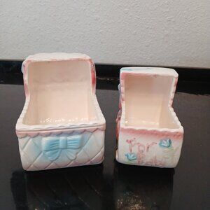 Vintage Porcelain Nancy Pew Baby Carriages